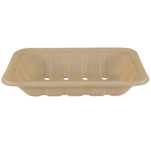 Tray Bamboo Pulp with holes 18.5 x 12.5 x 3.5 cm