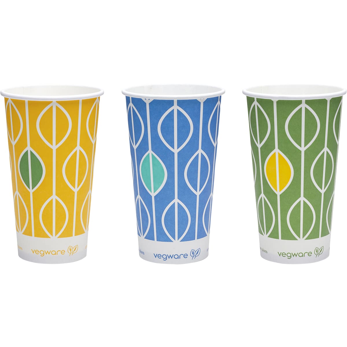 Cold Cup Paper/PLA 12oz (340ml brim) 4 mixed Hula art - 7.6cm Lid