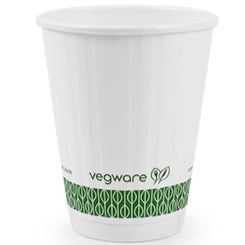 Hot Cup double wall  8oz (330ml brim) x 8.6cm PLA-lined - 8.9cm Lid