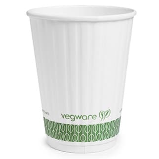 Hot Cup double wall 12oz (420ml brim) x 11.2cm PLA-lined - 8.9cm Lid