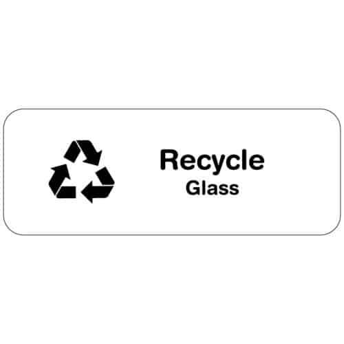 Bin Label Transparent - RECYCLE GLASS - for Bin Identification
