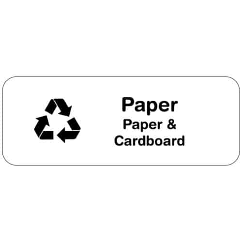 Bin Label Transparent - PAPER & CARDBOARD - for Bin Identification