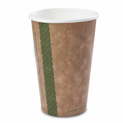 Hot Cup kraft 16oz (520ml brim) PLA-lined - 8.9cm Lid