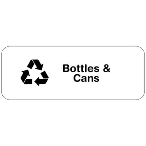 Bin Label Transparent - BOTTLES & CANS - for Bin Identification