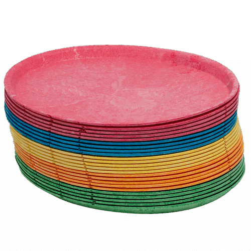 Plate Potatopak oval Medium mixed colours 27 x 20 x 1 cm