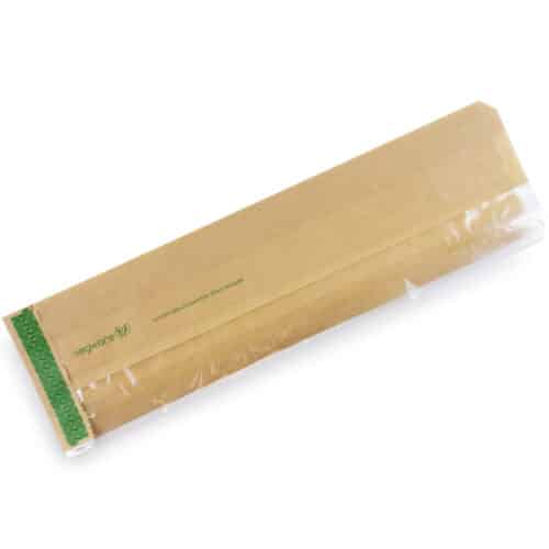 Bag window kraft with PLA window & gusset 15 x 35cm