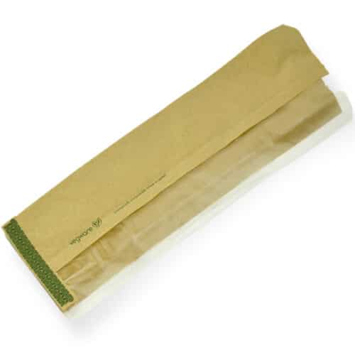 Bag window kraft with wood pulp window & gusset 15 x 35cm