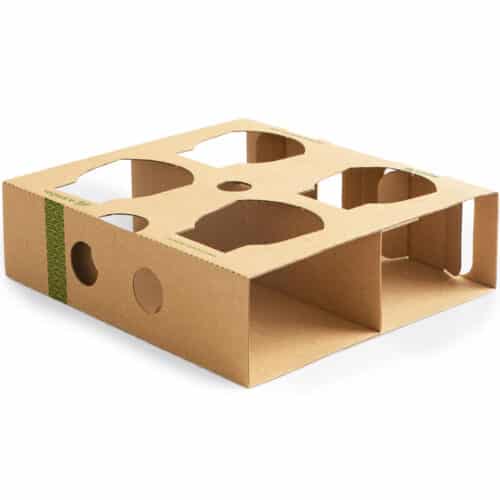 4 Cup Holder, splittable into 2 - Kraft flat pack