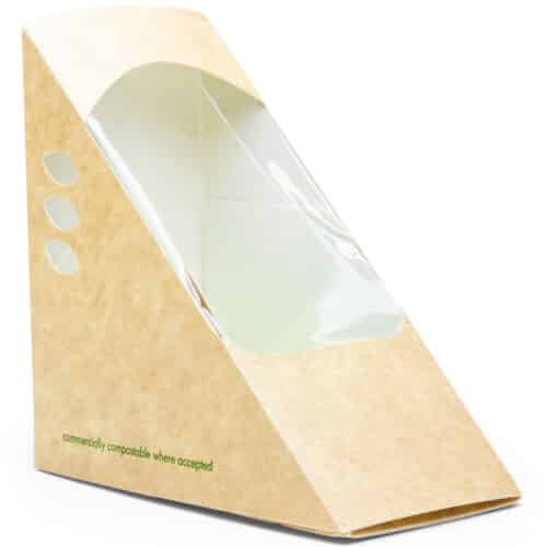 Box sandwich wedge 12 x 12 x 6cm wide kraft