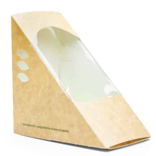 Box sandwich wedge 12 x 12 x 7cm wide kraft