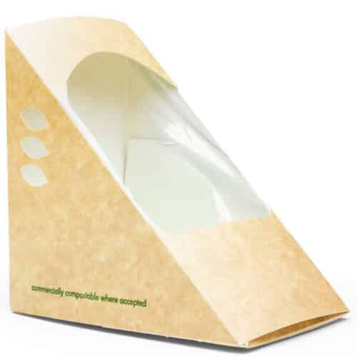 Box sandwich wedge 12 x 12 x 8cm wide kraft
