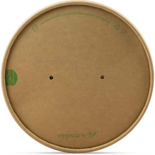 Container Lid 15cm kraft Paper vented, PLA-lined
