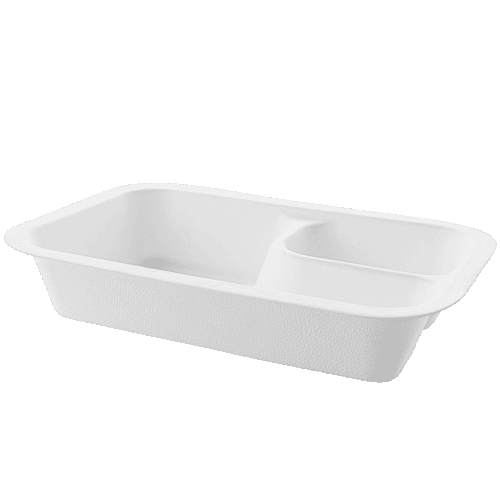 Punnet Sugar Cane  320ml brim 2 Compartment 19 x 13 x 3.5cm (fits V3 Lid)