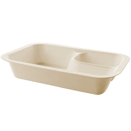 Punnet Sugar Cane 520ml brim 2 Compartment 19 x 18 x 3.5cm (fits V4 Lid)